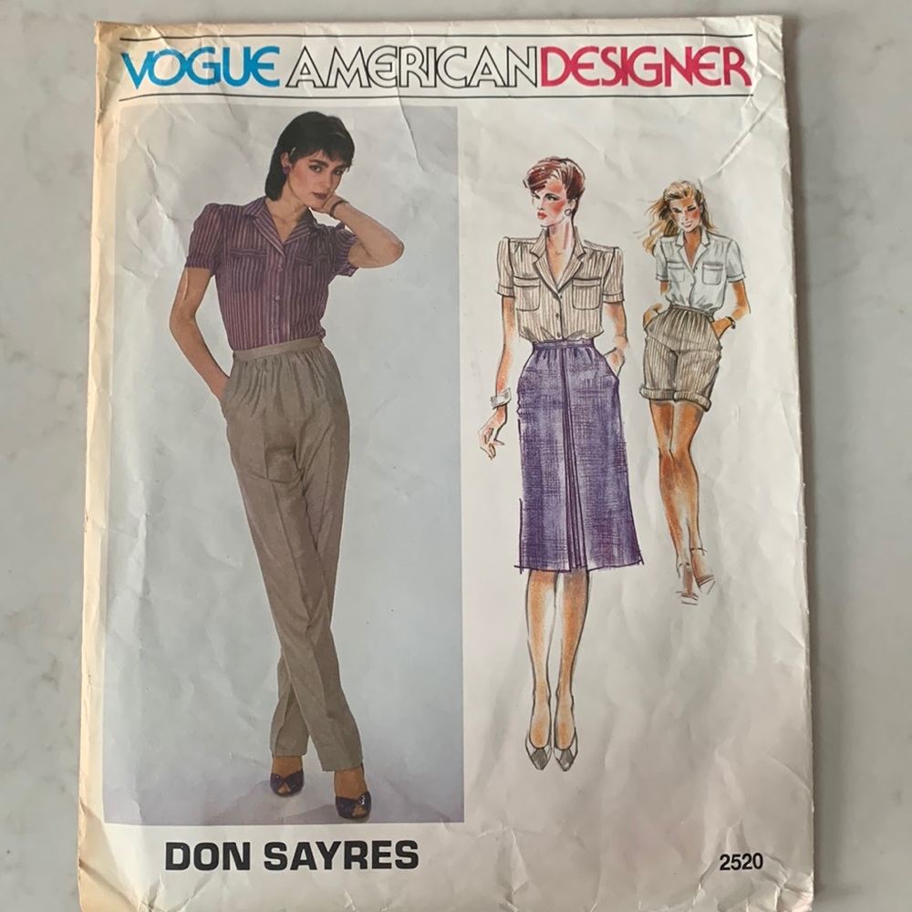 Vintage 80’s Don Sayres Pattern Set (Vogue 2520)